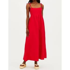 NEW BEACH RIOT valory maxi dress in red linen